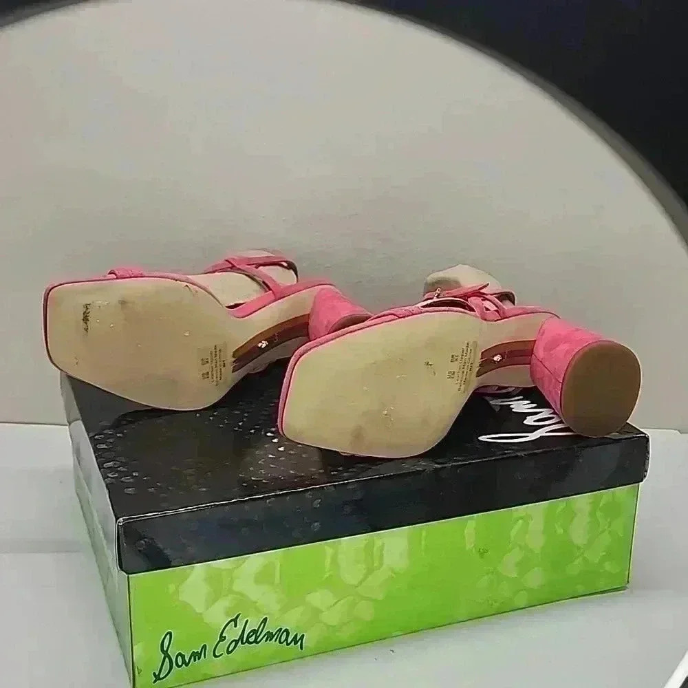 Sam Edelman kit Dahlia pink square toe slingback size 6.5 nwob - Picture 7 of 10